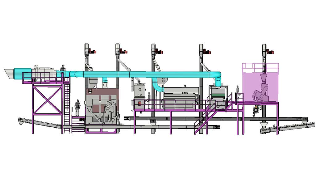 Gravity table fluid bed